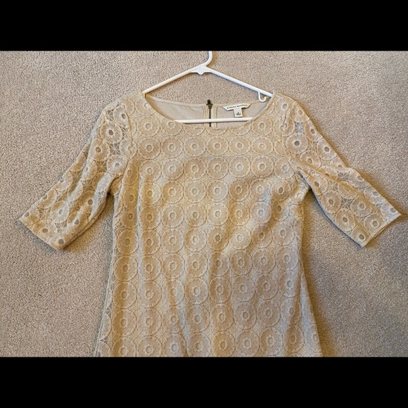 Banana Republic Size 2 Cream Circle Lace Beige Dress - Picture 5 of 5